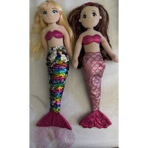 2 Aurora Plush Mermaid Doll 18 Inch Stuffed Animal Kids Toy Glitter Fantasy